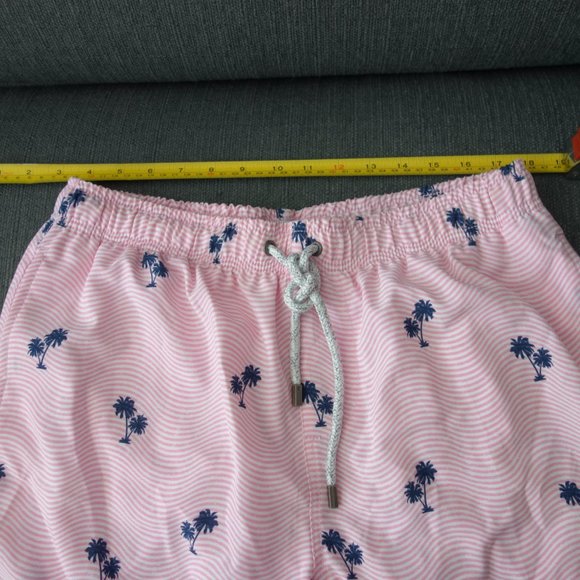 Vintage Summer Pink & White with Blue Palm Trees Size M Bathing Suit - Picture 11 of 15